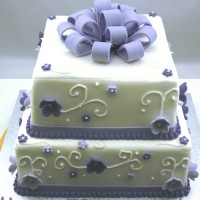 Fondant Flower Cake 2 tier